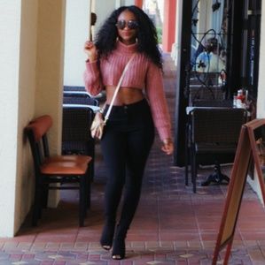 Crop knit sweater